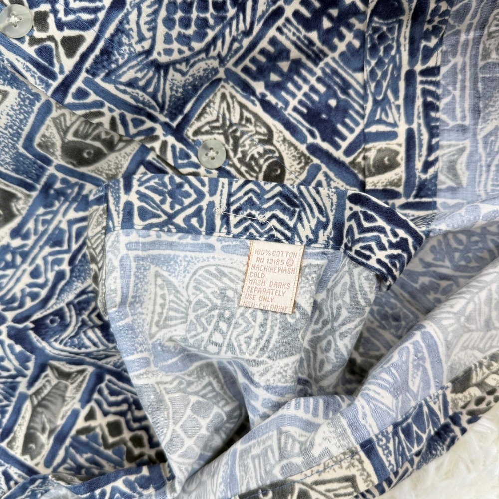 Campia Moda Fish Print Aloha Shirt Hawaiian Mens Small New NWT Beachwear Vintage - Picture 8 of 8